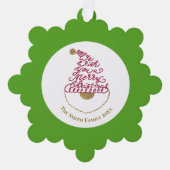 Create Your Own Glitter Santa Modern Christmas  オーナメントカード (正面)