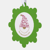 Create Your Own Glitter Santa Modern Christmas  オーナメントカード (左)