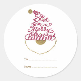 Create Your Own Glitter Santa Modern Christmas  ラウンドシール