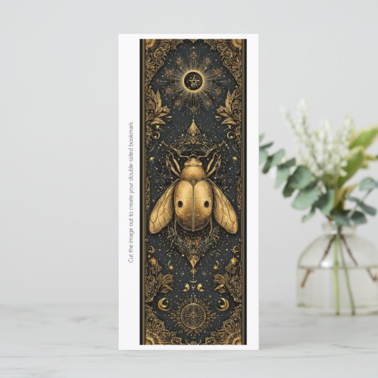 Create Your Own Gold Ladybug Bookmark Card (スタンド正面)