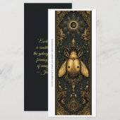 Create Your Own Gold Ladybug Bookmark Card (正面/裏面)