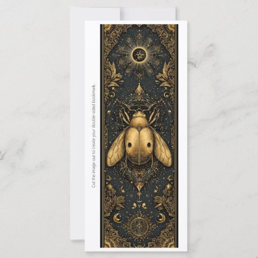 Create Your Own Gold Ladybug Bookmark Card (正面)