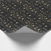 Create Your Own Gold Pagan Symbols Black ラッピングペーパー (角)