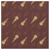Create Your Own Gold Ritual Symbols Red ファブリック (クローズアップ)
