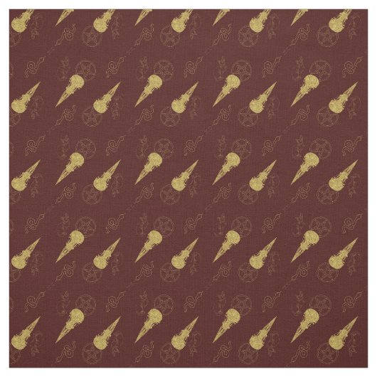 Create Your Own Gold Ritual Symbols Red ファブリック (見本)