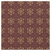 Create Your Own Gold Triquetra Moon Goddess Red ファブリック (クローズアップ)