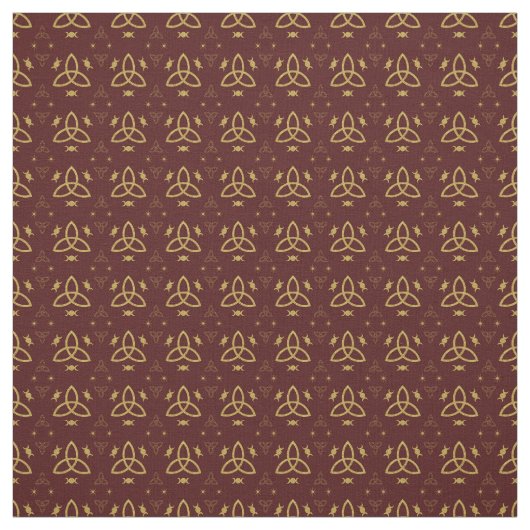 Create Your Own Gold Triquetra Moon Goddess Red ファブリック (見本)