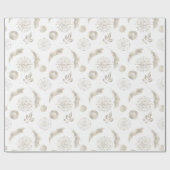 Create Your Own Golden Feathers & Snowflakes ラッピングペーパー (フラット)