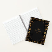 Create Your Own Golden Flowers & Flourishes Black ノートブック (内部)