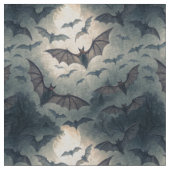 Create Your Own Gothic Bats Moonlight ファブリック (クローズアップ)