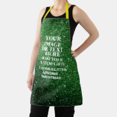 Create Your Own Green Glitter Custom Christmas エプロン (インサイチュ)