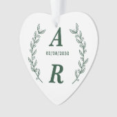 Create Your Own Green Monogram Wedding Favor オーナメント (正面)
