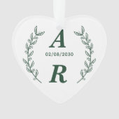 Create Your Own Green Monogram Wedding Favor オーナメント (正面)