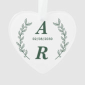 Create Your Own Green Monogram Wedding Favor オーナメント (裏面)