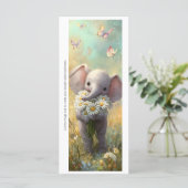 Create Your Own Happy Daisy Elephant Bookmark Card (スタンド正面)