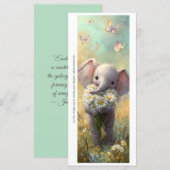 Create Your Own Happy Daisy Elephant Bookmark Card (正面/裏面)