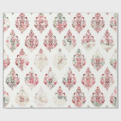 Create Your Own Holiday Damask ラッピングペーパー (フラット)