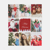 Create Your Own Holiday Photo Collage フリースブランケット (正面)