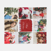 Create Your Own Holiday Photo Collage フリースブランケット (正面(横))