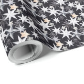 Create Your Own Hygge Silver, White, Gold Stars ラッピングペーパー (ロールコーナー)