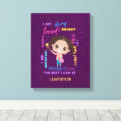Create Your Own I AM - Girl 前向き Configtions キャンバスプリント (インサイチュ (ウッドフロア))