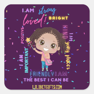 Create Your Own I AM - Girl 前向き Configtions スクエアシール