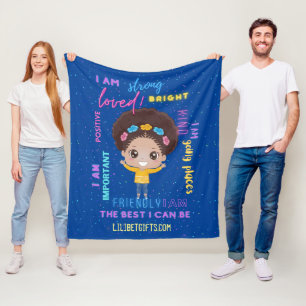 Create Your Own I AM - Girl 前向き Configtions フリースブランケット
