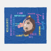 Create Your Own I AM - Girl 前向き Configtions フリースブランケット (正面(横))