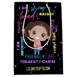 Create Your Own I AM - Girl 前向き Configtions ミディアムペーパーバッグ