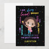 Create Your Own I AM - Girl 前向き Configtions 招待状 (正面/裏面)