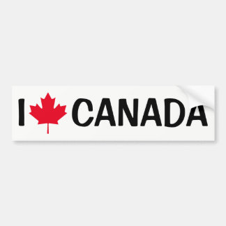 Create Your Own I Love Canadaメープルリーフ バンパーステッカー