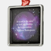 Create Your Own Inspirational Quote Purple Cosmic メタルオーナメント (左)