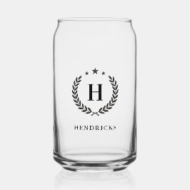 Create Your Own Intel Monogram With Laurel wreaths ガラス缶