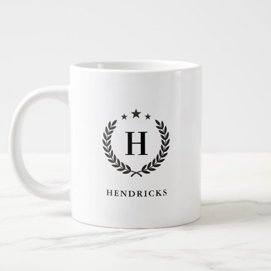 Create Your Own Intel Monogram With Laurel wreaths ジャンボコーヒーマグカップ (左)