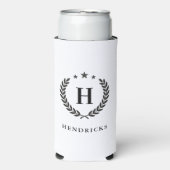 Create Your Own Intel Monogram With Laurel wreaths スリム缶クーラー (Seltzer正面)