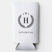 Create Your Own Intel Monogram With Laurel wreaths スリム缶クーラー (正面)