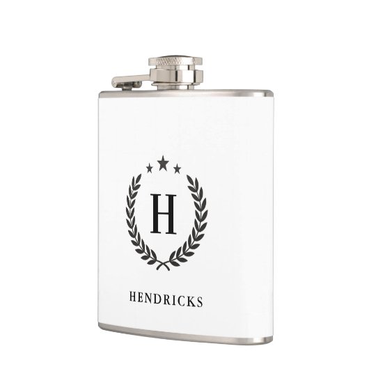 Create Your Own Intel Monogram With Laurel wreaths フラスク (左)