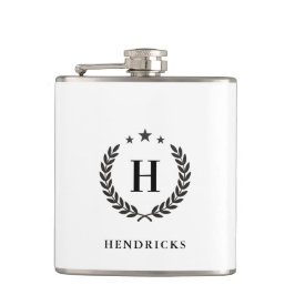 Create Your Own Intel Monogram With Laurel wreaths フラスク