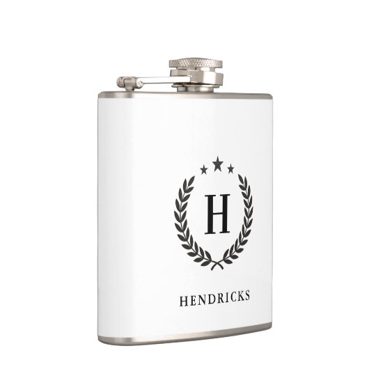 Create Your Own Intel Monogram With Laurel wreaths フラスク (右)