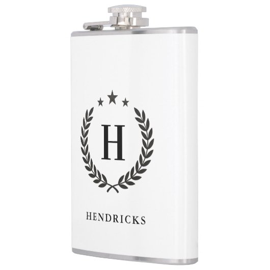 Create Your Own Intel Monogram With Laurel wreaths フラスク (左)