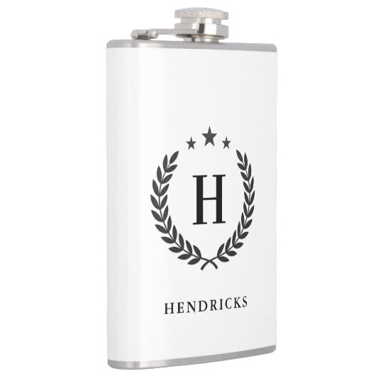 Create Your Own Intel Monogram With Laurel wreaths フラスク (右)