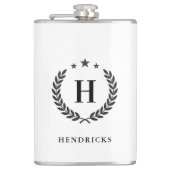 Create Your Own Intel Monogram With Laurel wreaths フラスク (正面)