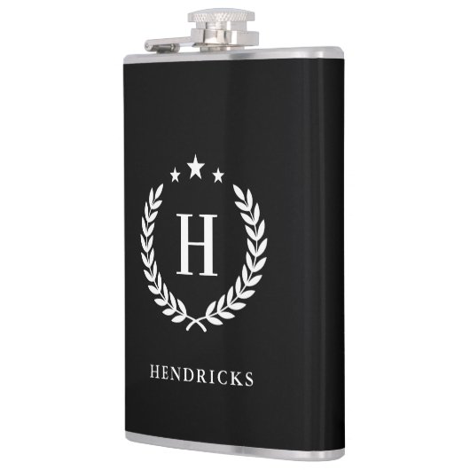 Create Your Own Intel Monogram With Laurel wreaths フラスク (左)