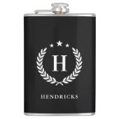 Create Your Own Intel Monogram With Laurel wreaths フラスク (正面)