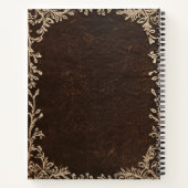 Create Your Own Ivory Lace Faux Brown Leather ノートブック (裏面)