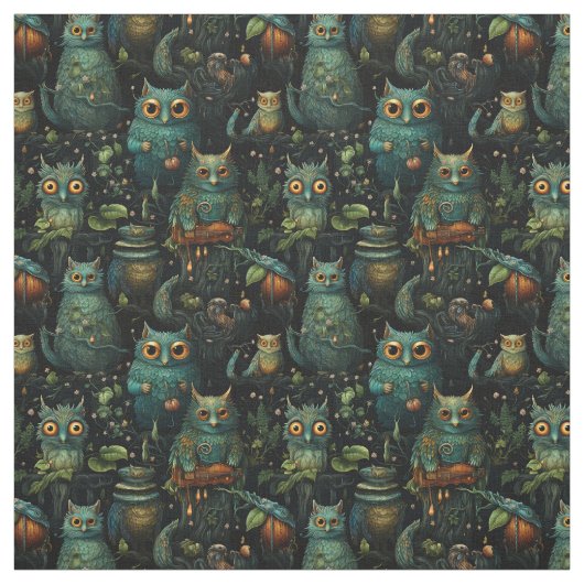 Create Your Own Kooky Goblins Black ファブリック (見本)