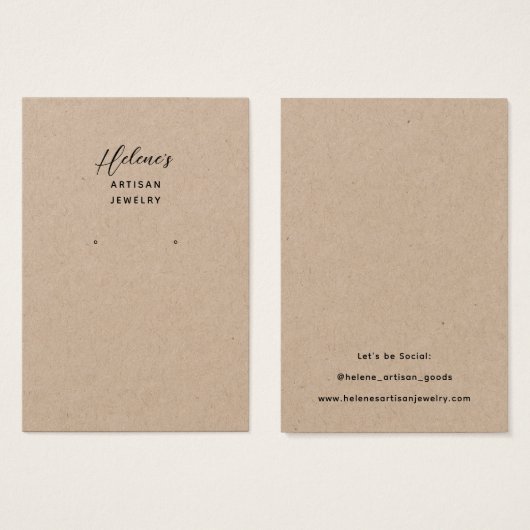 Create your own Kraft Jewelry Earring Display Card (正面&裏面)