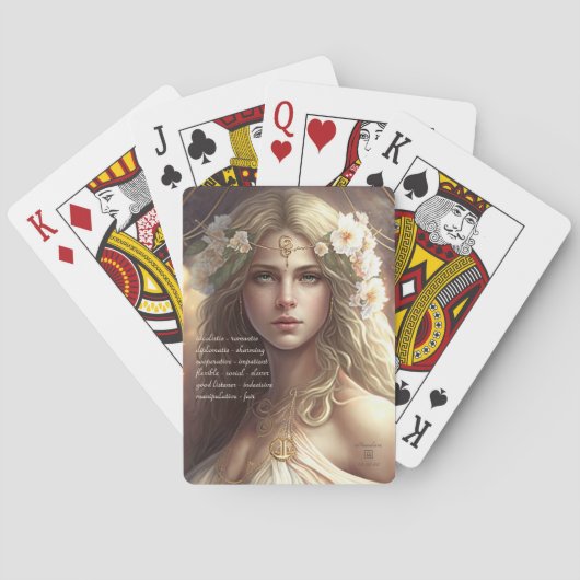 Create Your Own Libra Sun Sign Zodiac Goddess トランプ (裏面)