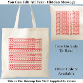 Create Your Own Long Hidden Message 148R Novelty トートバッグ