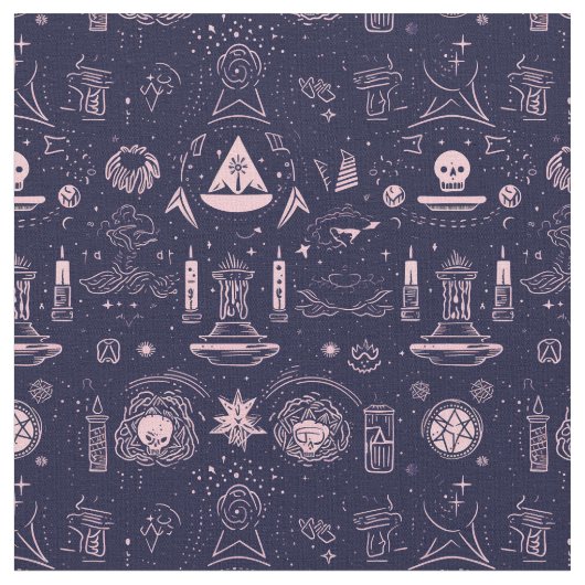 Create Your Own Mauve Pagan Symbols Purple ファブリック (クローズアップ)